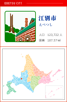 江別市 えべつし 人口　123,722人　面積　187.57km2