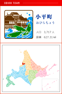 小平町 おびらちょう 人口　3,717人　面積　627.31km2